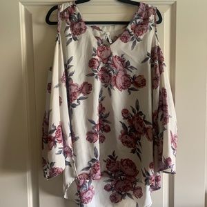 Cold shoulder floral top